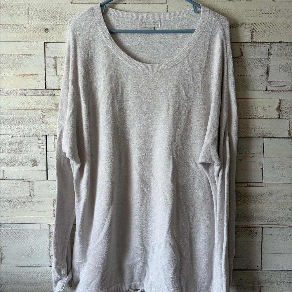Barefoot Dreams Long Sleeve Tee in Light Gray